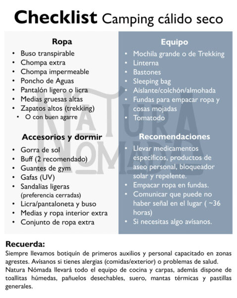 Checklist Clima Cálido Seco