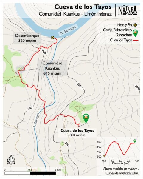 Mapa a Cueva de los Tayos